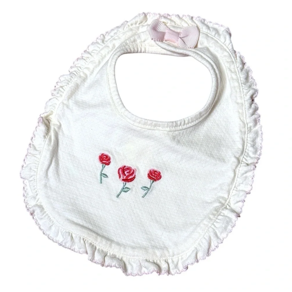 Kate Spade Baby Girl 3-Piece Floral Outfit Set Bib Top Pants Pink White